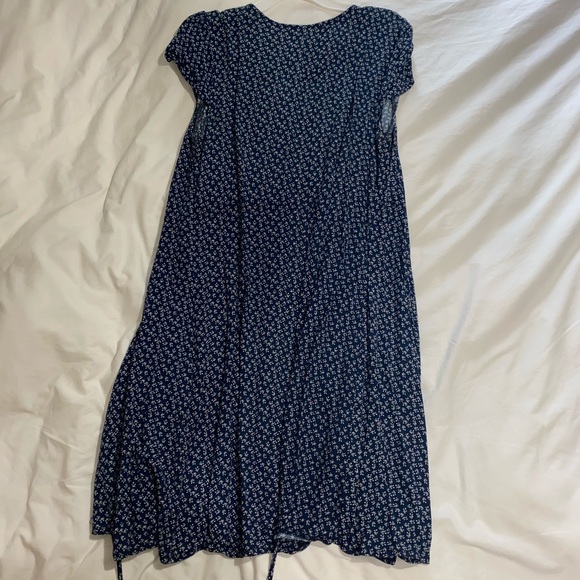 Brandy Melville Navy Floral Wrap Dress - size small - Picture 2 of 4